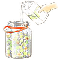 ビンを良く洗う(熱湯禁止)