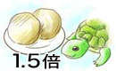 カメの頭の1.5倍