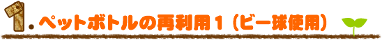 1�D�y�b�g�{�g���̍ė��p1�i�r�[���g�p�j