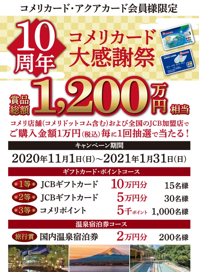 コメリカード10周年大感謝祭 ホームセンター通販サイト コメリドットコム