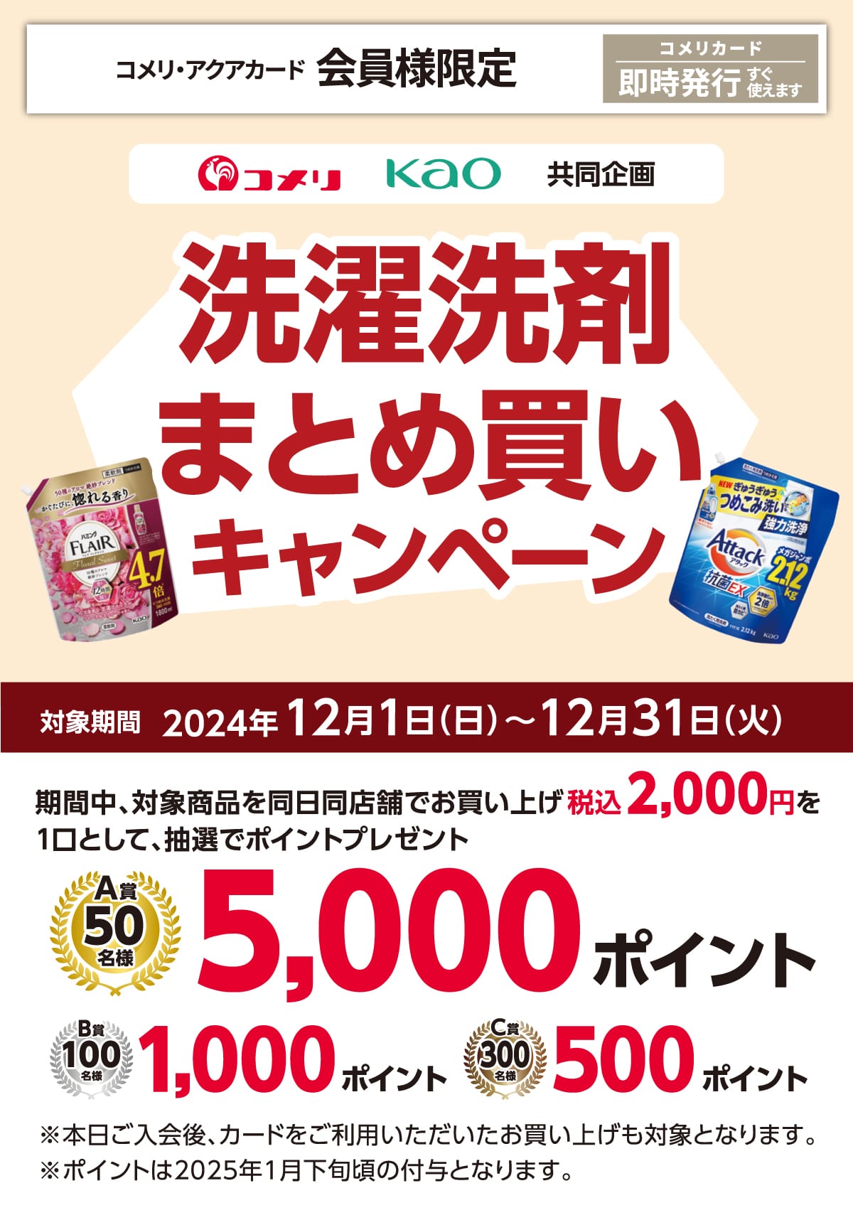 ԉ@܂܂ƂߔLy[@2024N121()`1231()̃Ly[ԒAō2,000~1ƂĒIŃ|Cgv[gIɃR̃X}zρERbRPayo^Ō10{I