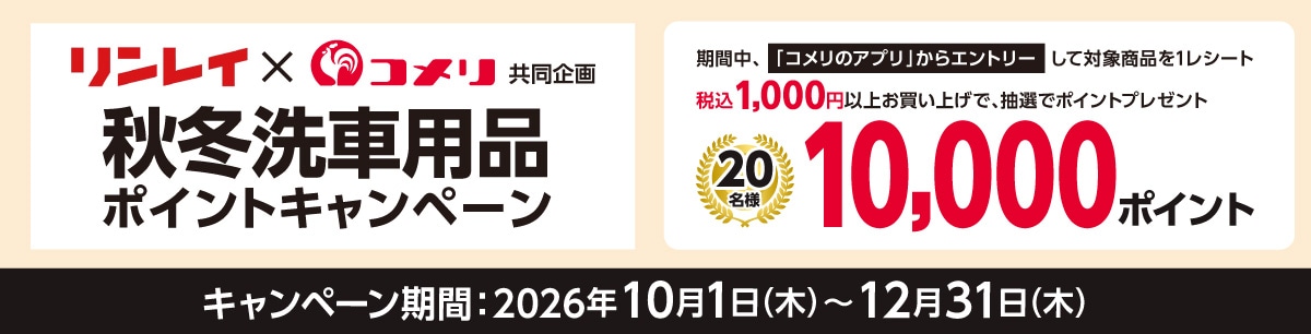 リンレイ 秋冬洗車用品ポイントキャンペーン