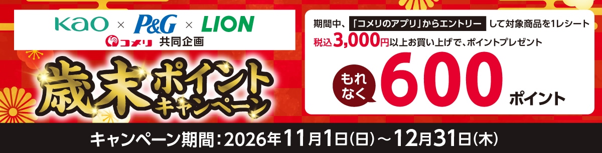 花王×P&G×ライオン 歳末ポイントキャンペーン