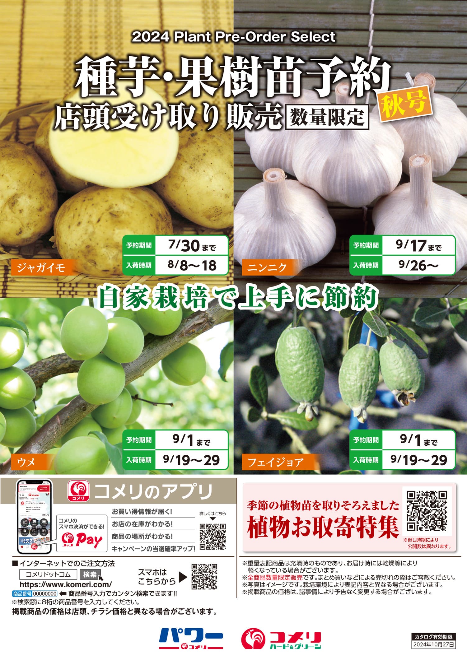 種芋果樹苗予約 | WEBカタログ | コメリドットコム