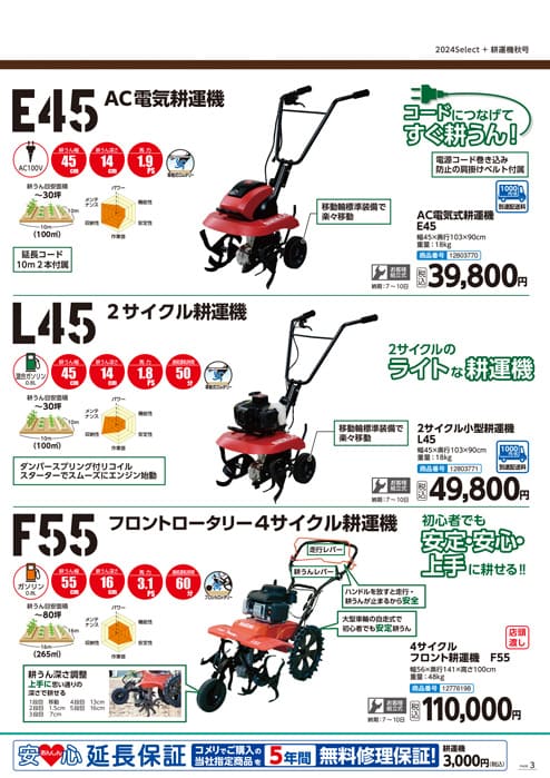 耕運機 | WEBカタログ | コメリドットコム