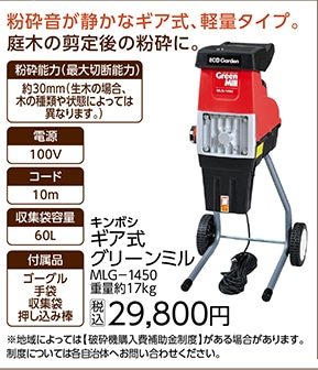 ギア式グリーンミル　ＭＬＧ－１４５０