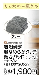 吸湿発熱　超なめらかタッチ敷きパッド　ＧＹ　Ｓ　　