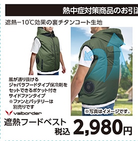 ＶＢＤ　遮熱フードベスト　グレー　Ｓ　Ｋ２６　　　