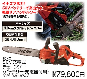 ＥＣＨＯ充電式チェンソーＢＣＳ５１０Ｗ－３０ＳＣＧ