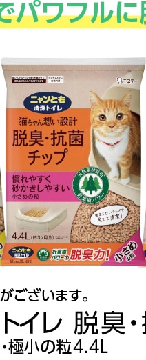 ニャンとも清潔トイレ脱臭・抗菌チップ小さめ４．４Ｌ