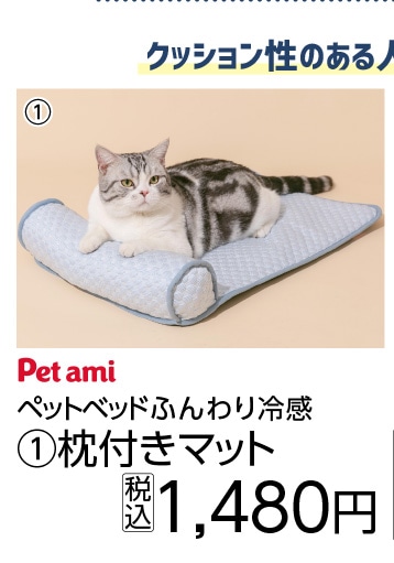 ふんわり冷感ペットベッド　枕付きマット　Ｎ６ＳＳ