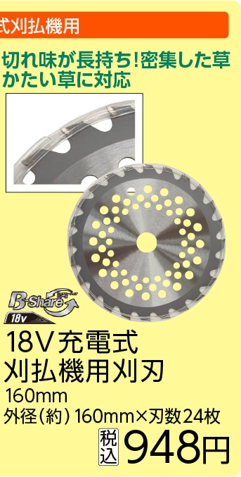ＢＳ　１８Ｖ充電式刈払機用刈刃２４Ｐ　１６０ＭＭ　
