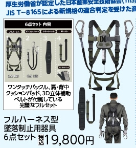 フルハーネス型　墜落制止用器具６点セット