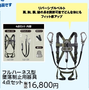 フルハーネス型　墜落制止用器具４点セット