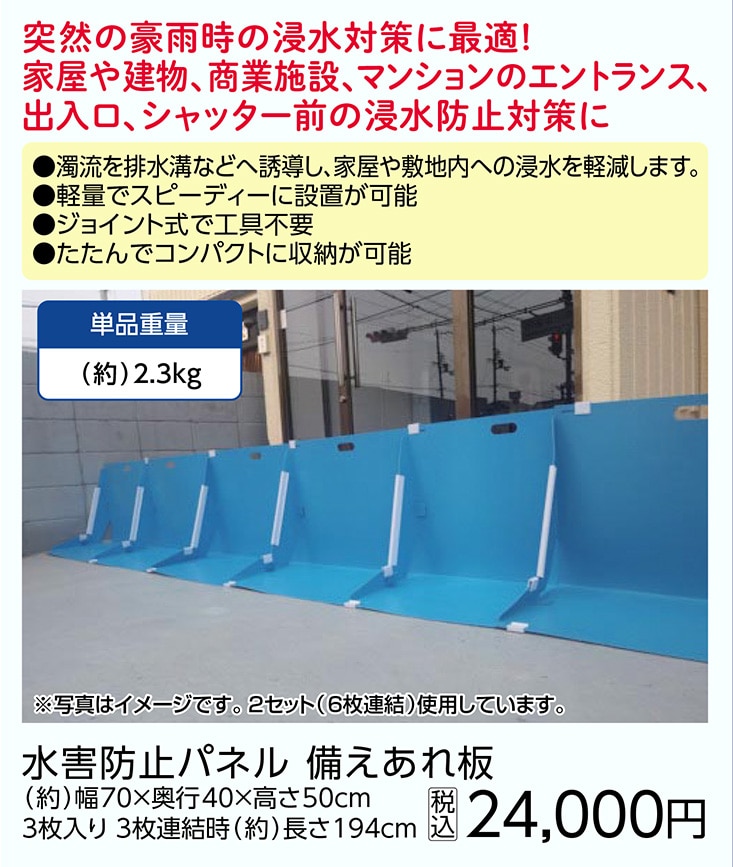 ワニ印水害防止パネル備えあれ板３枚入り　　　　　　
