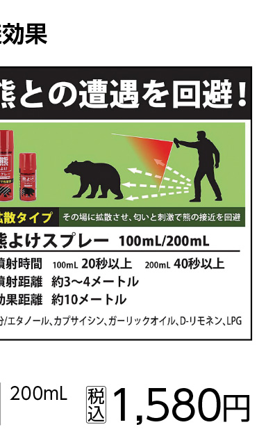 熊よけスプレー２００ｍｌ