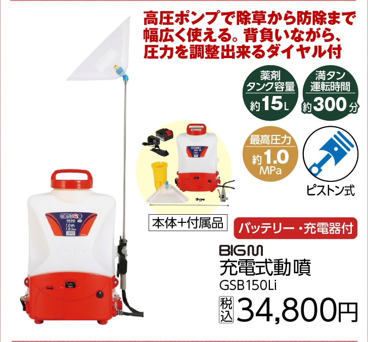 リチウムイオンバッテリー動噴　ＧＳＢ１５０Ｌｉ