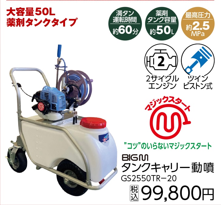 タンクキャリー動噴　ＧＳ２５５０ＴＲ－２０