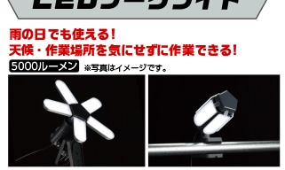 ＢＴ防雨型クリップ付５枚羽ＬＥＤライト５０００ＬＭ