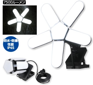 ＢＴ防雨型クリップ付５枚羽ＬＥＤライト７５００ＬＭ