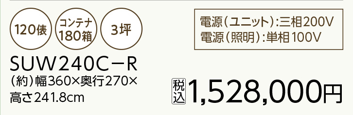 プレハブ保冷庫 SUW240C-R