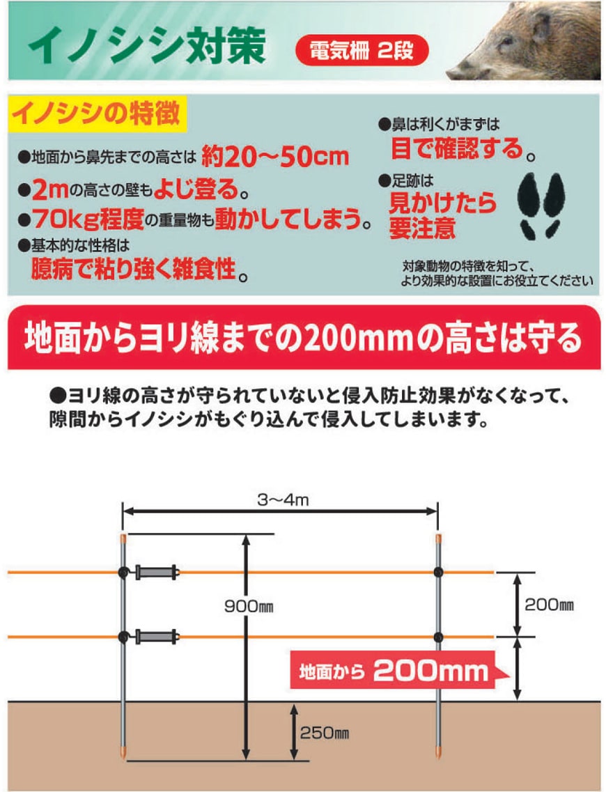 防獣 防鳥用品特集 イノシシ対策 コメリドットコム