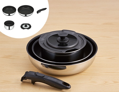 取っ手のとれるフライパン　5点セット