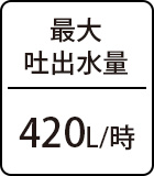 最大吐出水量：420L/時