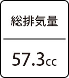 総排気量：57.3cc