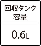 回収タンク容量：0.6L