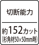 切断能力：約152カット（杉角材50×50mm時）