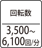 回転数：3,500～6,100回/分