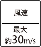 風速：最大 約 30m/s