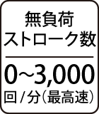 無負荷ストローク数：0～3,000回/分（最高速）
