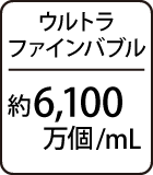 ウルトラファインバブル：約6,100万個/ｍL