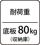 耐荷重：底板80kg（収納庫）