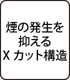 煙の発生を抑えるXカット構造