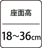 座面高：18～36cm