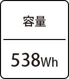 容量：538Wh