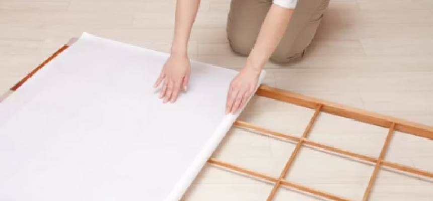 障子紙の貼り方・のりで貼る