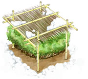 四方に支柱を立てて屋根を付ける囲い