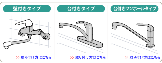 それぞれのタイプの取付け方はこちらからチェック！