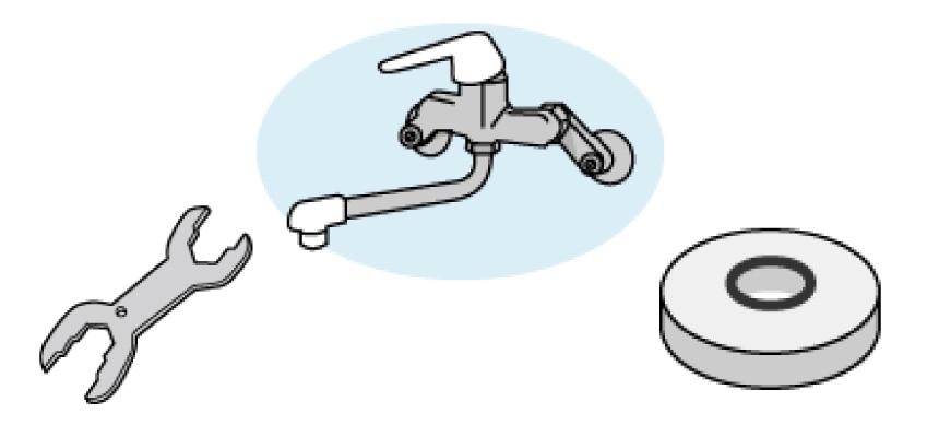 壁付き混合栓の取換え方法