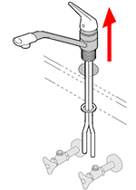 (2)古い本体をはずす