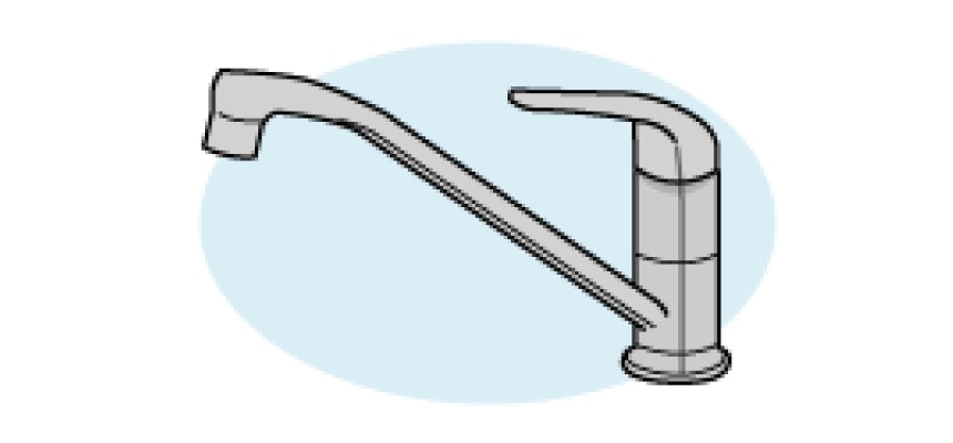 台付きワンホール混合栓の取替え方法