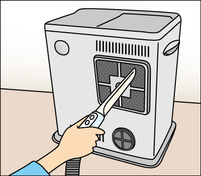 ファンヒーターのホコリ