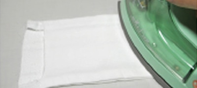 〇 生地にアイロンをかける