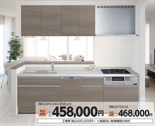 リフォーム オリジナルキッチン ハイグレードプラン コメリ