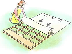 紙をころがして貼る