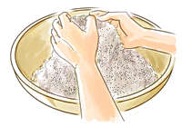 十分にかきまぜる